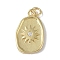 Rack Plating Brass Micro Pave CLear Cubic Zirconia Pendants, with Jump Rings, Cadmium Free & Lead Free, Long-Lasting Plated, Sun, Real 18K Gold Plated, 20.5x13x2.5mm, Hole: 2.8mm