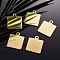 304 Stainless Steel Pendants, Manual Polishing, Blank Stamping Tags, Double Side Polished, Square, Golden, 25x20x1.8mm, Hole: 2.2mm