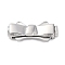 Brass Fold Over Clasps, Cadmium Free & Nickel Free & Lead Free, Bowknot, Platinum, 19x8.5x4.5mm