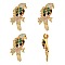 4Pcs Rack Plating Brass Micro Pave Cubic Zirconia Pendants, Cadmium Free & Lead Free, Real 18K Gold Plated, Bird, Green, 30x15x5mm, Hole: 4x3mm