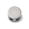 201 Stainless Steel Beads, Flat Round, Stainless Steel Color, 8x5mm, Hole: 1.4mm