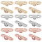 18Pcs 3 Colors Brass Micro Pave Clear Cubic Zirconia Slide Charms, Mixed Color, 4x10.5x3mm, Hole: 1.5mm, 6pcs/color