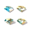 K9 Glass Rhinestone Cabochons, Pointed Back & Back Plated, Triangle, Mixed Color, 9x14x4mm