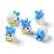 Handmade Lampwork Beads Strands, Chick, Deep Sky Blue, 16~17x17~17.5x14~14.5mm, Hole: 2.2mm, about 30pcs/strand, 18.50''~18.90''(47~48cm)