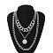 Alloy Disc Pendant 3 Layer Necklaces for Women, Platinum, 15.75 inch(40cm)