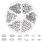 304 Stainless Steel Flower Bead Caps, Stainless Steel Color, 80x20mm