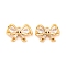 Brass Micro Pave Clear Cubic Zirconia Pendants, Cadmium Free & Nickel Free & Lead Free, Bowknot Charms, Real 18K Gold Plated, 10x13.5x3.5mm, Hole: 1.2mm