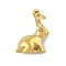 304 Stainless Steel Pendants, with Jump Ring, Golden, Rabbit, 18x14.5x7.5mm, Hole: 4.3mm