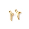 304 Stainless Steel Charms, Ion Plating(IP), Fishtail Charm, Real 18K Gold Plated, 13x7x3mm, Hole: 1mm