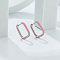 Stainless Steel Oval Dangle Earrings, with Fashionable Color Collision Design, Pink, 22x17mm