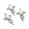 Natural Howlite Teardrop Pendants, Key Charms, with Rack Plating Platinum Tone Brass Findings, 46x32x9~10.5mm, Hole: 7x5mm
