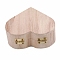 Heart Wood Jewelry Storage Boxes, Jewelry Gift Case with Hinged Lid, for Rings, Earrings, Small Items, Antique White, 9x10x4cm