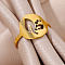 Personality Special-Interest 304 Stainless Steel Finger Rings for Women, Golden, Leaf, Inner Diameter: 18mm