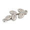 Non-Tarnish 304 Stainless Steel Links, Leaf Connector Charms, Stainless Steel Color, 28x12.5x2mm, Hole: 1.5mm