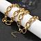 304 Stainless Steel Twisted Oval Link Chain Necklaces, Ion Plating(IP), Golden, 17.95 inch(45.6cm)