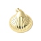 Brass Pendants, Shell Shape, Lead Free & Cadmium Free, Long-Lasting Plated, Real 18K Gold Plated, 32x25.5x8mm, Hole: 5x3.5mm