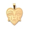 201 Stainless Steel Pendants, Crying Heart Charm, Golden, 26x24x1mm, Hole: 7.5x4.5mm