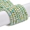 Faceted Electroplated Glass Beads Strands, AB Color Plated, Rondelle, Yellow Green, 4x3mm, Hole: 0.9mm, about 110~115pcs/strand, 39~40cm