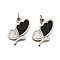 304 Stainless Steel Pendants, with Enamel and Jump Ring, Butterfly Charm, Stainless Steel Color, 16x9.5x1mm, Hole: 2.5mm