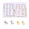 24 Pairs 2 Style 304 Stainless Steel Ring Stud Earrings, Minimalist Geometry Earrings for Women, Golden & Stainless Steel Color, 7~8x1mm, Pin: 0.8mm, 12pairs/style