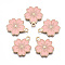 Alloy Enamel Pendants, Sakura Flower, Light Gold, Misty Rose, 20.5x17.5x1.5mm, Hole: 2mm