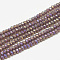 Electroplate Opaque Solid Color Glass Beads Strands, Faceted, Rondelle, Old Rose, 2.5x1.5mm, Hole: 0.8mm, about 140~150pcs/strand, 28~29cm