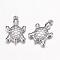 Tarnish Resistant 201 Stainless Steel Pendants, Tortoise, Stainless Steel Color, 19.5x13x3.5mm, Hole: 1mm