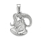Non-Tarnish 304 Stainless Steel Pendants, Textured, 12 Constellations/Zodiac Signs, Aries, 30x28.5x3.4mm, Hole: 10x4.5mm
