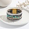 Leather Multi-strand Bracelet, with Synthetic Turquoise Chips Beaded and Magnetic Clasp, Gainsboro, 7-5/8 inch(19.5cm)