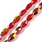 Electroplate Glass Beads Strands, AB Color Plated, Faceted, Oval, Cerise, 9.5x5.5mm, Hole: 1.2mm, about 60pcs/strand, 22.05''(56cm)