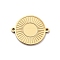 Ion Plating(IP) 304 Stainless Steel Connector Charms, Flat Round, Real 18K Gold Plated, 14x17x1mm, Hole: 1mm