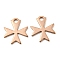 Ion Plating(IP) 304 Stainless Steel Charms, Cross, Rose Gold, 14.4x13x1mm, Hole: 2mm.