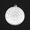 Non-Tarnish 201 Stainless Steel Pendants, Laser Cut, Flat Round with Constellation, Stainless Steel Color, 27.5x25x1mm, Hole: 1.4mm