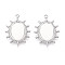Non-Tarnish 304 Stainless Steel Pendant Cabochon Settings, Oval, Stainless Steel Color, Tray: 14.2x10mm, 25.9x19x2mm, Hole: 1.8mm
