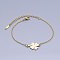201 Stainless Steel Link Bracelets, with Lobster Claw Clasps, Clover, Golden, 6-7/8 inch(17.3~17.5cm)