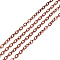 Brass Cable Chains, Soldered, Cadmium Free & Nickel Free & Lead Free, with Spool, Flat Oval, Red Copper, 2.2x1.9x0.3mm, Fit for 0.6x4mm Jump Rings, about 32.8 Feet(10m)/roll