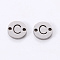 Tarnish Resistant 201 Stainless Steel Links, Laser Cut, Flat Round with Letter, Letter.C, 6x6x1mm, Hole: 0.8mm