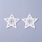 Poplar Wood Pendants, Dyed, Star, White, 64x66x3mm, Hole: 2.5mm