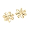 Brass Bead Caps, Flower, Real 18K Gold Plated, 25.5x26.5x2mm, Hole: 1.8mm