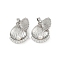 Brass Micro Pave Cubic Zirconia Pendants, Cadmium Free & Lead Free, Shell Shape, with ABS Plastic Imitation Pearl, Platinum, 19x16.5x5.5mm, Hole: 2.7x2.5mm