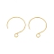 304 Stainless Steel Earring Hooks, Ear Wire, with Horizontal Loop, Golden, 22x18mm, Hole: 2.7mm, Pin: 0.8mm