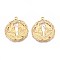 304 Stainless Steel Howling Wolf Pendants, Ion Plating(IP), Real 18K Gold Plated, 34x29x2mm, Hole: 2mm