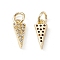 Brass Micro Pave Clear Cubic Zirconia Charms, Cadmium Free & Nickel Free & Lead Free, with Jump Ring, Triangle Charms, Real 18K Gold Plated, 12x5x2.5mm, Hole: 3.4mm