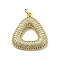 Rack Plating Brass Micro Pave Cubic Zirconia Pendants, Triangle, with Jump Ring, Lead Free & Cadmium Free, Long-Lasting Plated, Real 18K Gold Plated, 21x18.5x3.5mm, Hole: 2.5mm