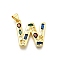 Brass Micro Pave Clear Cubic Zirconia Pendants, with Jump Ring, Lead Free and Cadmium Free, Long-Lasting Plated, Rack Plating, Letter Charms, Real 18K Gold Plated, Letter W, 19~21x9.5~20x2.7mm, jump ring: 5x1mm, 3mm inner diameter.