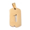 Ion Plating(IP) 304 Stainless Steel Pendants, Manual Polishing, Rectangle with Number, Golden, Num.1, 27.5x14.5x1.5mm, Hole: 3.5mm