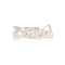 Brass Micro Pave Clear Cubic Zirconia Fold Over Clasps, Silver, 17.5mm