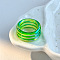 Plastic Finger Rings for Women, Stripe, Sea Green, Inner Diameter: 18mm