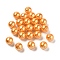 Shell Pearl Beads, Half Drilled Beads, Polished, Round, Orange, 14mm, Hole: 1.5mm