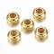201 Stainless Steel Beads, with Rubber Inside, Slider Beads, Rondelle, Golden, 8x4mm, Hole: 3.5mm, Rubber Hole: 2.2mm